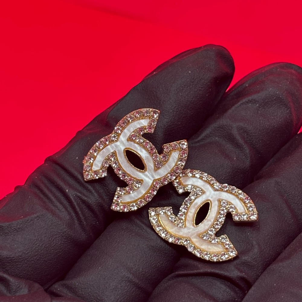 CC cute luxury Gold and Silver Earrings